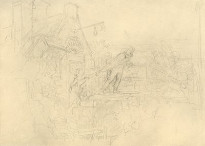 Der Zechpreller, mid-late 19th Century by Carl Spitzweg