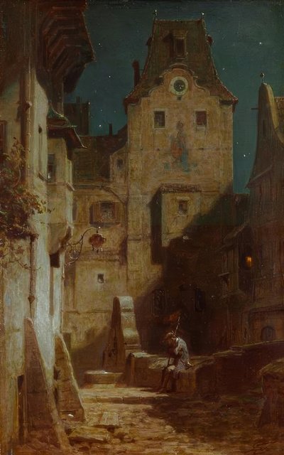 The Sleeping Night Watchman by Carl Spitzweg