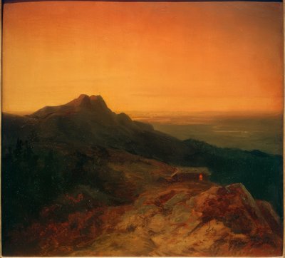 The Benediktenwand in the Evening by Carl Spitzweg