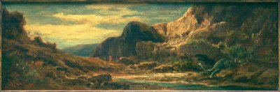 Rocky Landscape with Dragon by Carl Spitzweg
