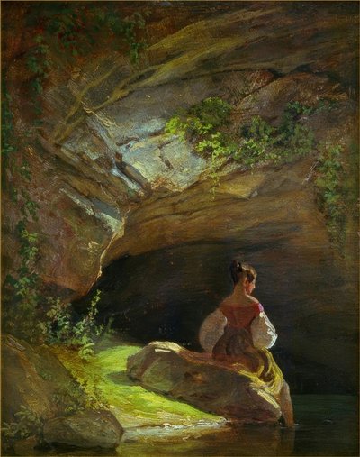 Girl in Front of the Grotto by Carl Spitzweg