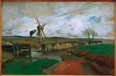 Landscape with Windmill by Carl Vinnen