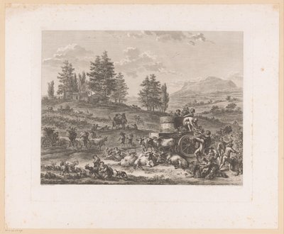 Harvest in a Landscape by Carl Wilhelm Weisbrod