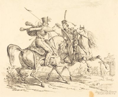 Hussar Striking a Cossack by Carle Vernet