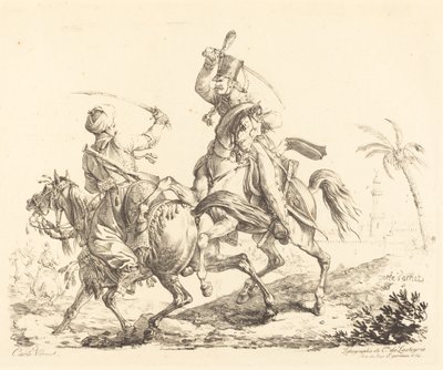 Hussar Striking a Mameluke by Carle Vernet