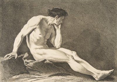 An Académie: Sitting Man, 1742-43 by Carle van Loo