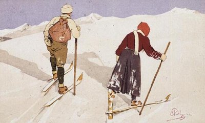 Cross-country skiers by Carlo Pellegrini