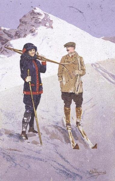Skiers at Adelboden by Carlo Pellegrini