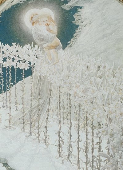 Virgin of the Lilies by Carlos Schwabe
