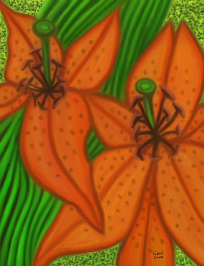Two Lilies by Carol Sousa Cuello