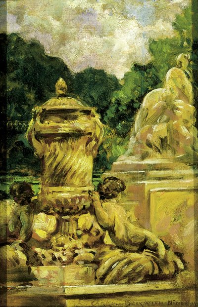 Garden of the Fountain at Nimes, France by Carroll Beckwith