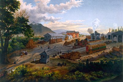 Station at Orizaba, 1878 by Casimiro Castro