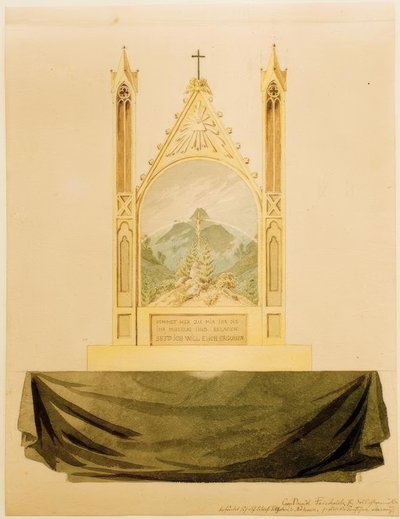 Cross before Rainbow in the Mountains by Caspar David Friedrich