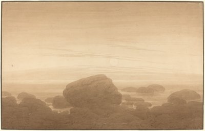 Moonrise on an Empty Shore by Caspar David Friedrich