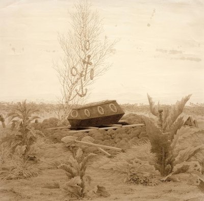 Coffin on a Fresh Grave by Caspar David Friedrich