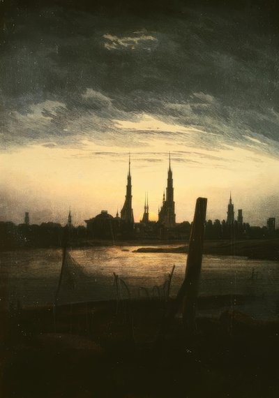 City at Moonrise by Caspar David Friedrich