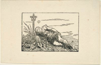 Young Man Lying on a Grave by Caspar David Friedrich