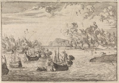 Bombardment of Dieppe, 1694 by Caspar Luyken