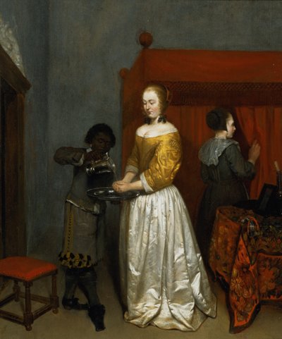A Lady Washing her Hands, 1657 by Caspar Netscher