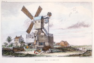 Post mill, Wimbledon Common, near London, c1840 by Castle