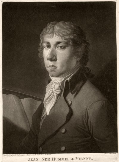 Johann Nepomuk Hummel (1778-1837) engraved by Wrenck by Catharina Escherich