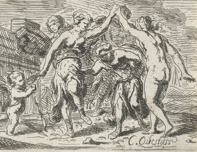 Dancing Women and Amor by Catharina Questiers