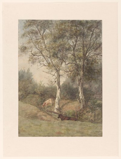 Forest Landscape with Cows, near Wolfheze by Cato Kool