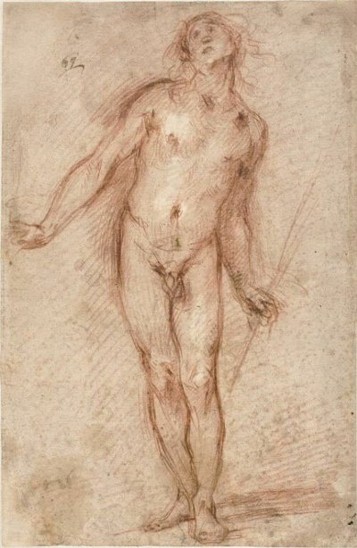 Standing Male Nude by Cecco Bravo
