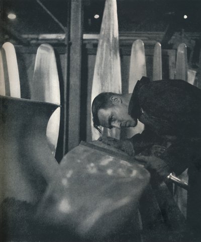 Measuring airscrew blades by Cecil Beaton