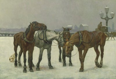 Cab Horses on the Seine by Cecil Brown