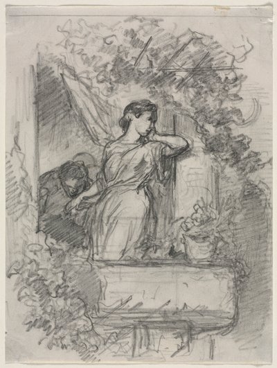 On the Balcony by Celestin Francois Nanteuil