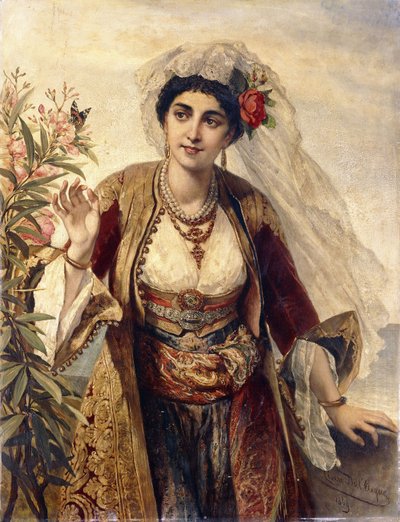 An Exotic Beauty by Cesare Felix dell Acqua