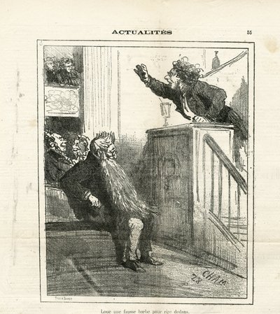 Illustration of Cham in Le Charivari by Amédée de Noé