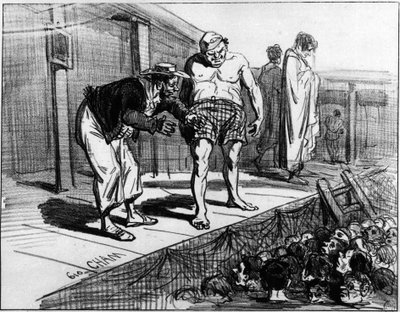 Baths in Paris; Cartoon by Cham by Amédée de Noé