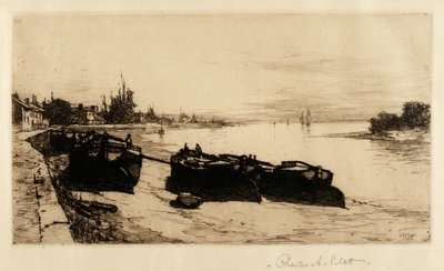Canal Boats on the Thames by Charles A. Platt