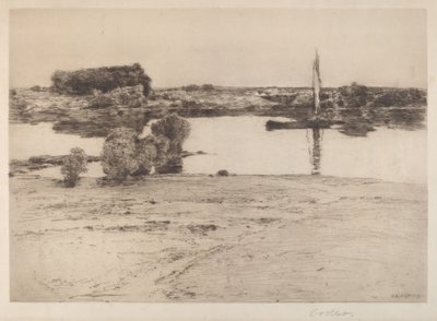Untitled (River Scene with Boat) by Charles A. Platt