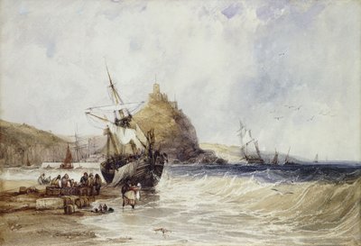 Unloading a Coaster Below St. Michael