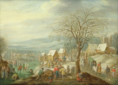 A Village Winter Landscape by Charles Beschey