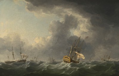 English Ships Running before a Gale by Charles Brooking