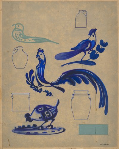Bird Decorations on Jug by Charles Caseau