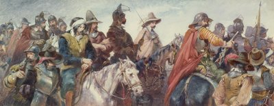Cavalry escorting prisoners by Charles Cattermole