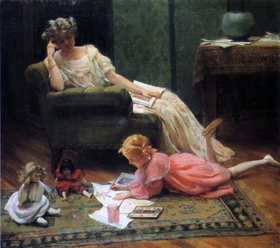 Watching the Child Play, 1909 by Charles Courtney Curran