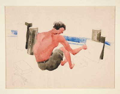The Artist on the Beach Sketching by Charles Demuth
