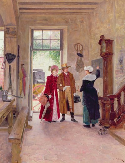 Arrival at the Inn by Charles Edouard Delort