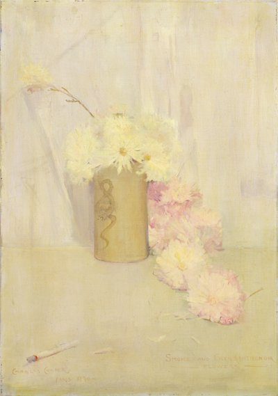 Smoke and Chrysanthemum Flowers by Charles Edward Conder