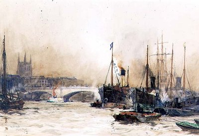 Off Billingsgate by Charles Edward Dixon