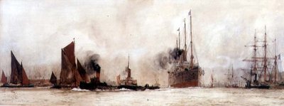 On the Thames, Gravesend by Charles Edward Dixon