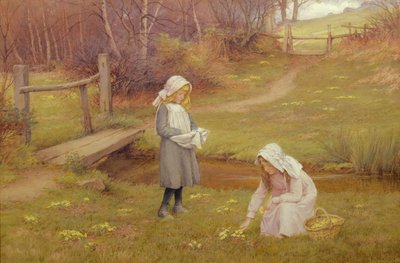 The Primrose Gatherers by Charles Edward Wilson