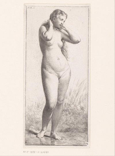 Standing Naked Woman by Charles Emile Jacque (attributed to)