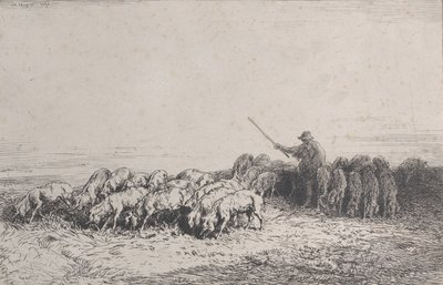 A Herd of Pigs, 1850 by Charles Emile Jacque